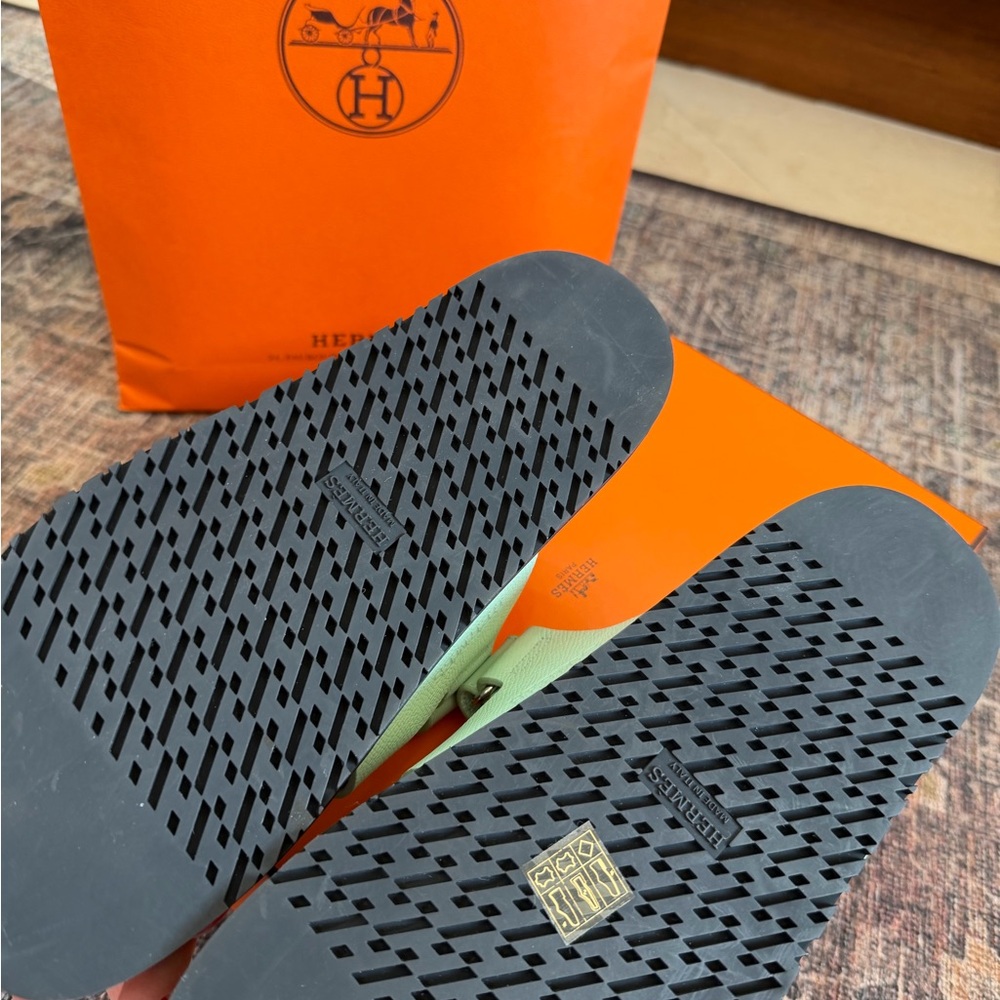Hermes Mint Green Chypre Sandals - Picture 6 of 9